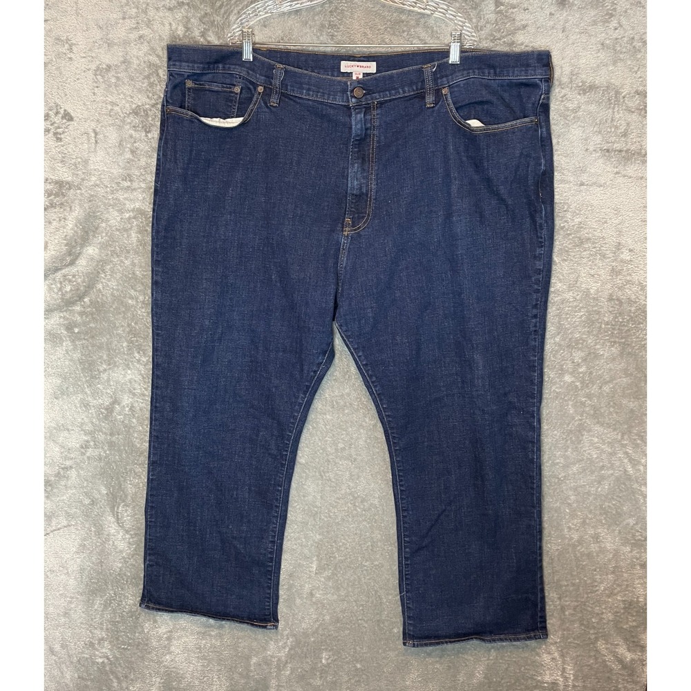 Lucky Brand Men 181 Relaxed Straight Dark Wash Jean 52x30 Big Mid Rise Stretch